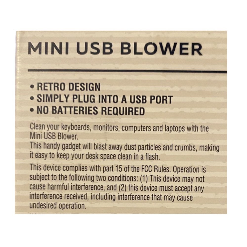 Mini USB Blower To Clean Keyboards Laptops Monitors - Picture 2 of 2